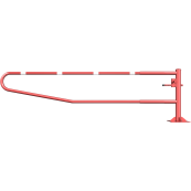 Swiveling gates | to be fixed by plugs, hot-dip galvanized and red coated with white reflecting rings | total width: 3500 mm | with triangular lock